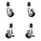 Service Caster 3 Inch 316SS Black Poly Swivel 1-7/8 Inch Expanding Stem Caster Brake SCC, 2PK SS316EX20S314-PPUB-BLK-2-TLB-2-178 - alternate 1